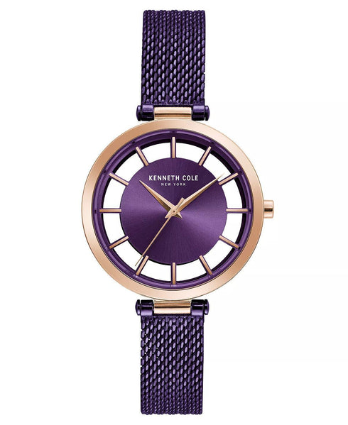 Kenneth Cole New York Ladie's Mesh Bracelet with Transparent Dial, 34MM
